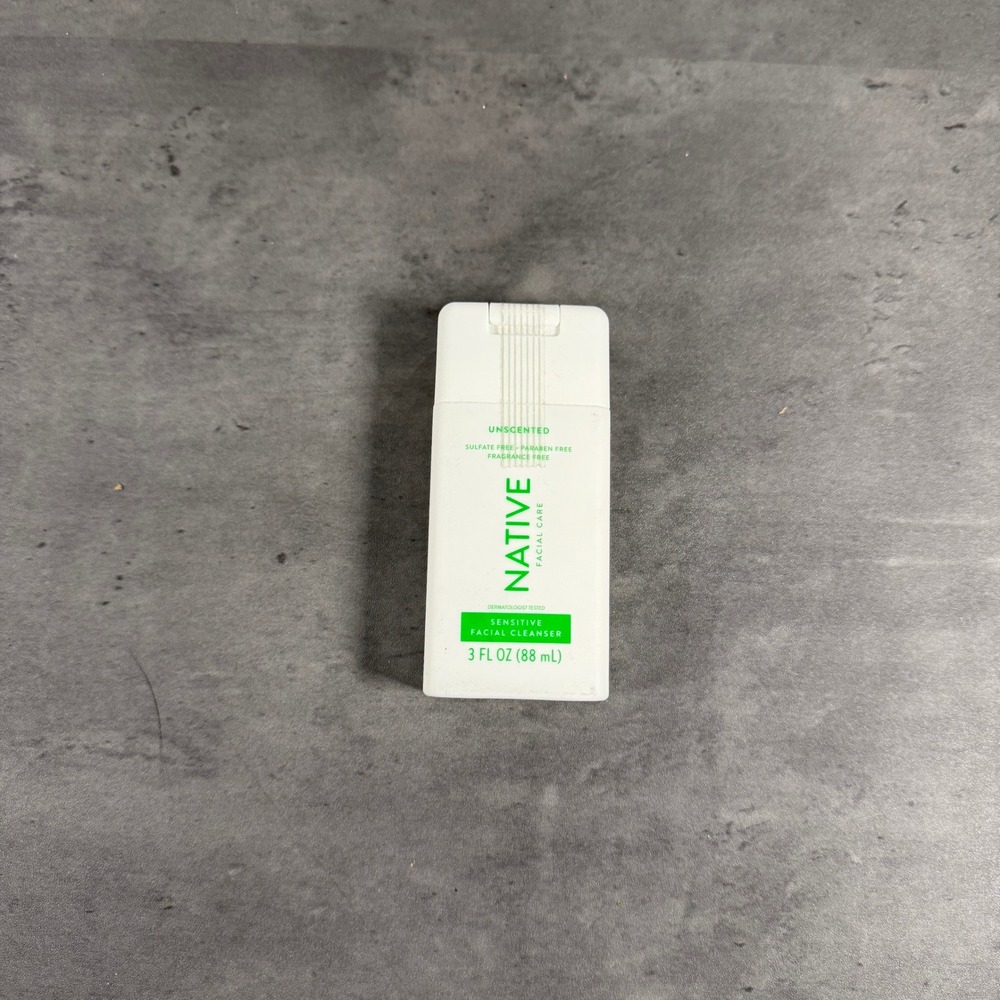 Native Facial Cleanser 3oz Sensitive Unscented Sulfate Paraben Free NEW Travel